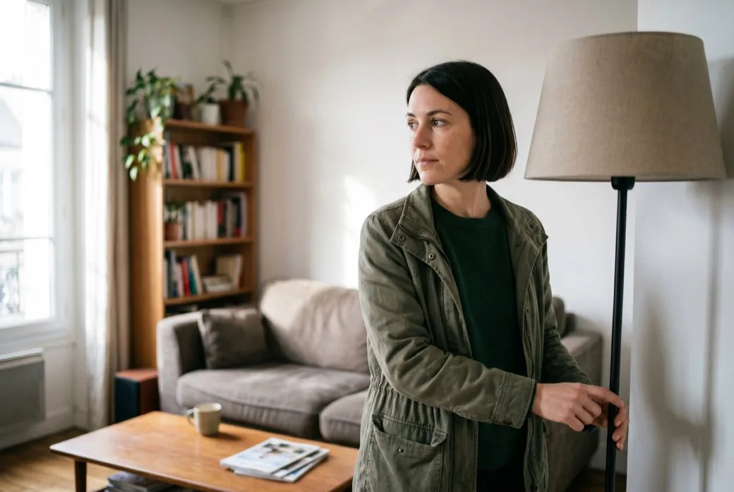 Habitant ajustant le thermostat de son domicile
